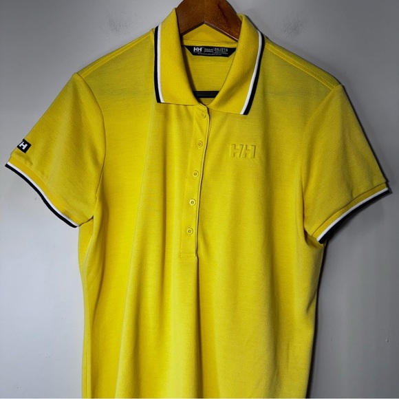 Helly Hansen Yellow Women's Polo Shirt Size 2XL Collared - Picture 3 of 9